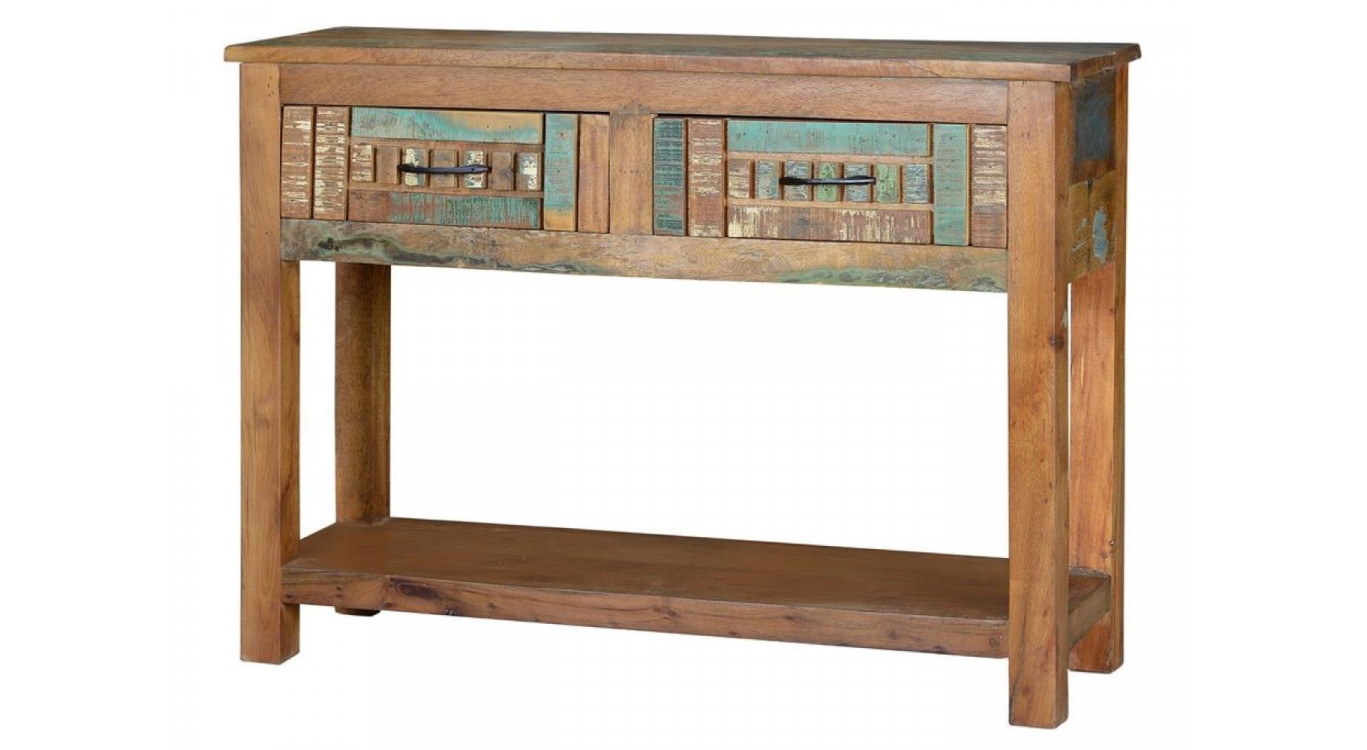 Konsole mit 2 Schubladen HolzBraun 106x33x76cm
