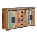 Credenza a 4 cassetti in legno, ferro marrone 150x38x81cm