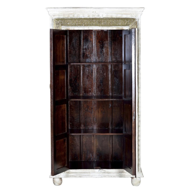 Schrank Holz, Bronze Weiß 95x45x183cm