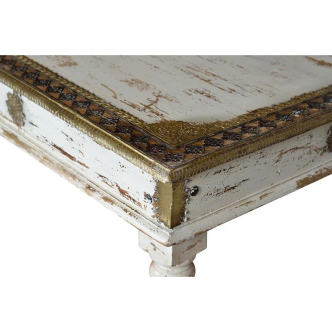 Couchtisch Holz, Bronze Weiß 140x80x45cm