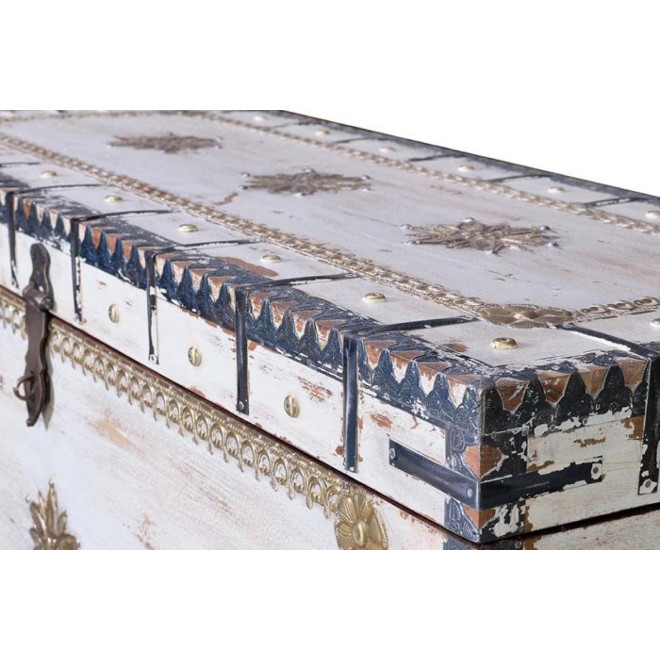 Coffre Bois, Bronze Blanc 100x40x57cm