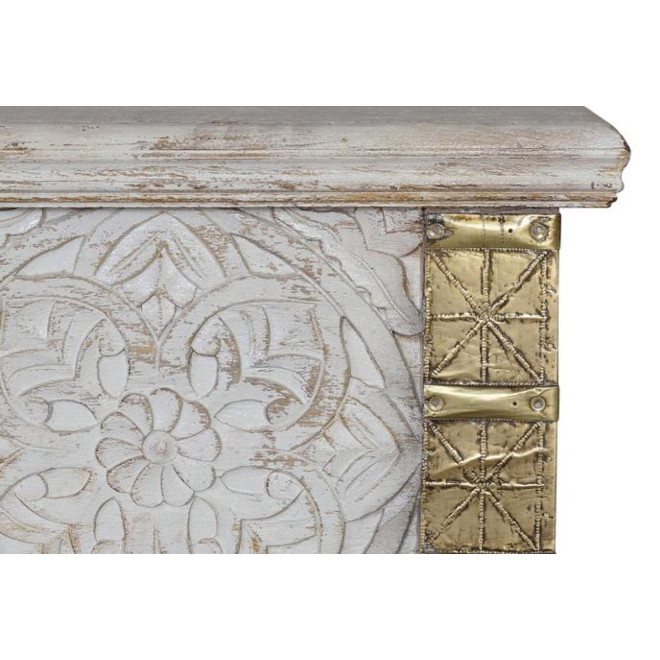 Truhe Holz, Bronze Weiß 116x40x45cm