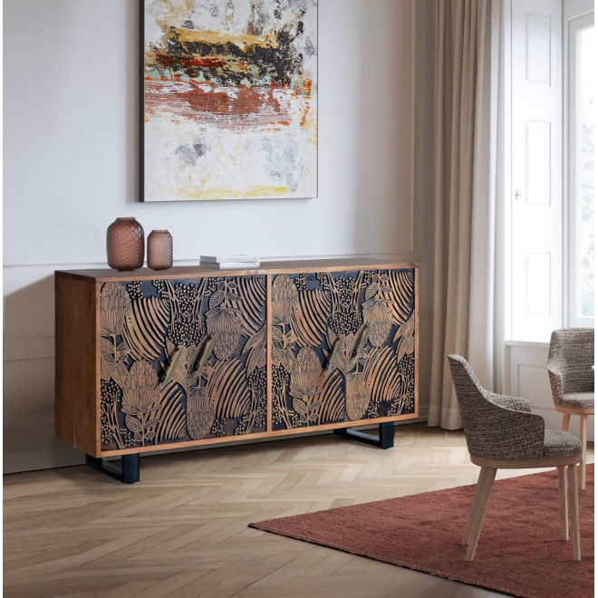 Bahut Bois, Fer Marron 190x42x94cm