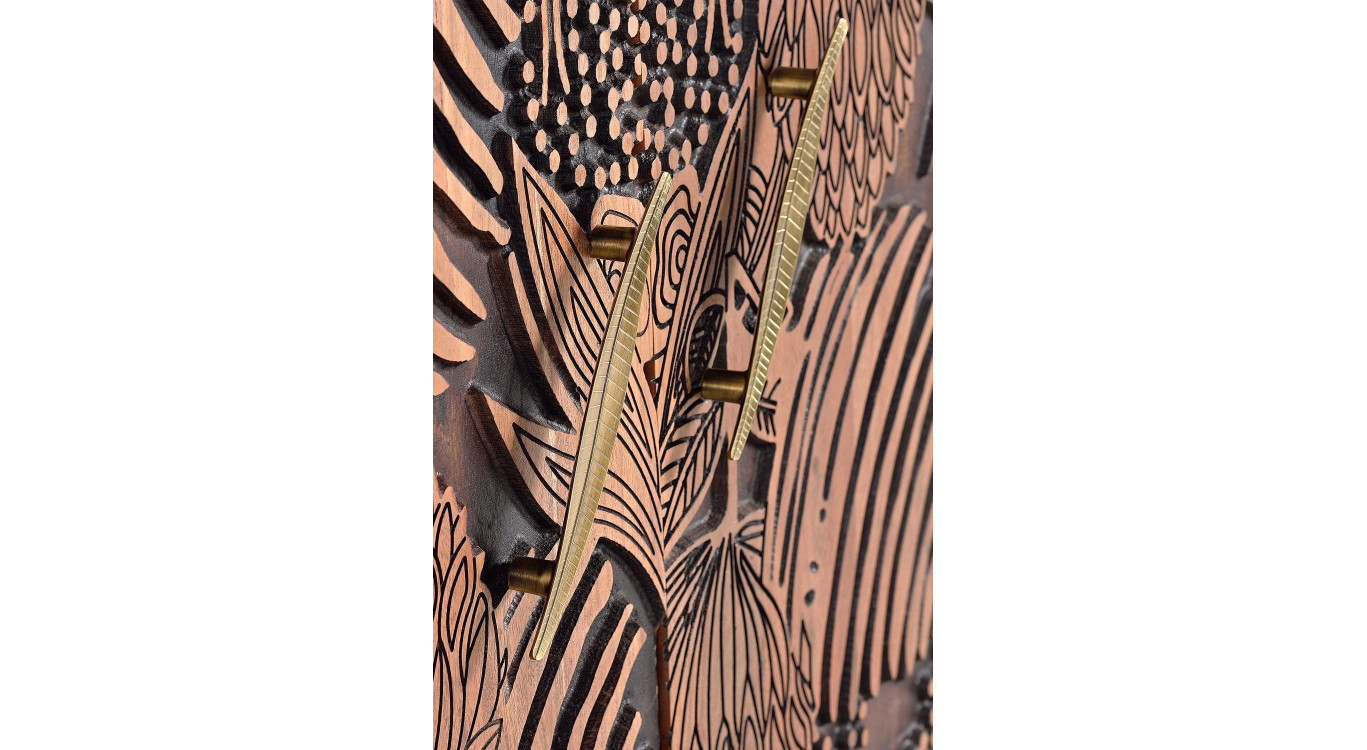 Bahut Bois, Fer Marron 190x42x94cm