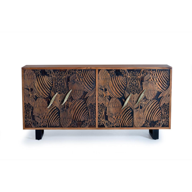 Truhe Holz, Eisen Braun 190x42x94cm