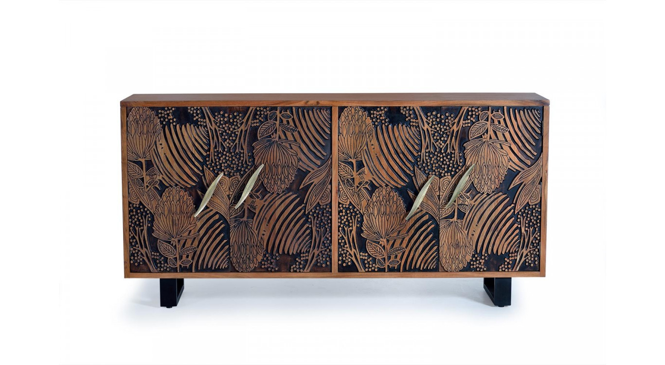 Bahut Bois, Fer Marron 190x42x94cm