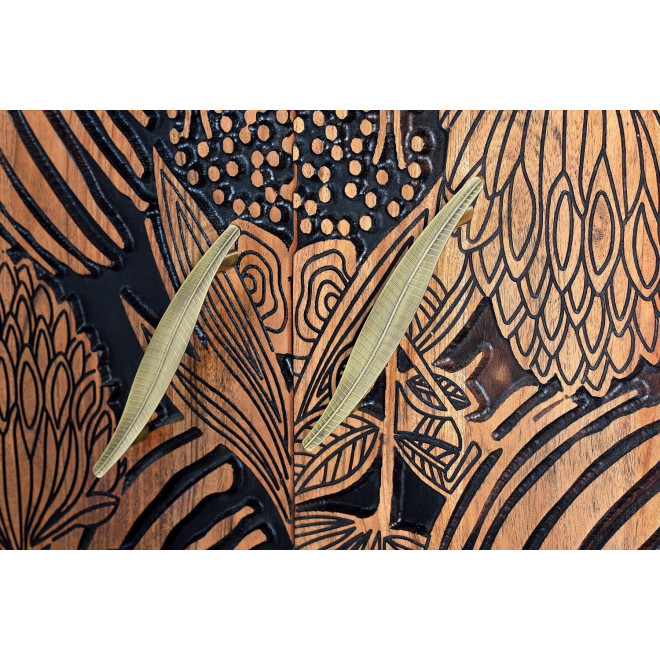 Truhe Holz, Eisen Braun 190x42x94cm