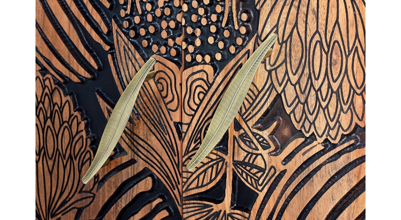 Bahut Bois, Fer Marron 190x42x94cm