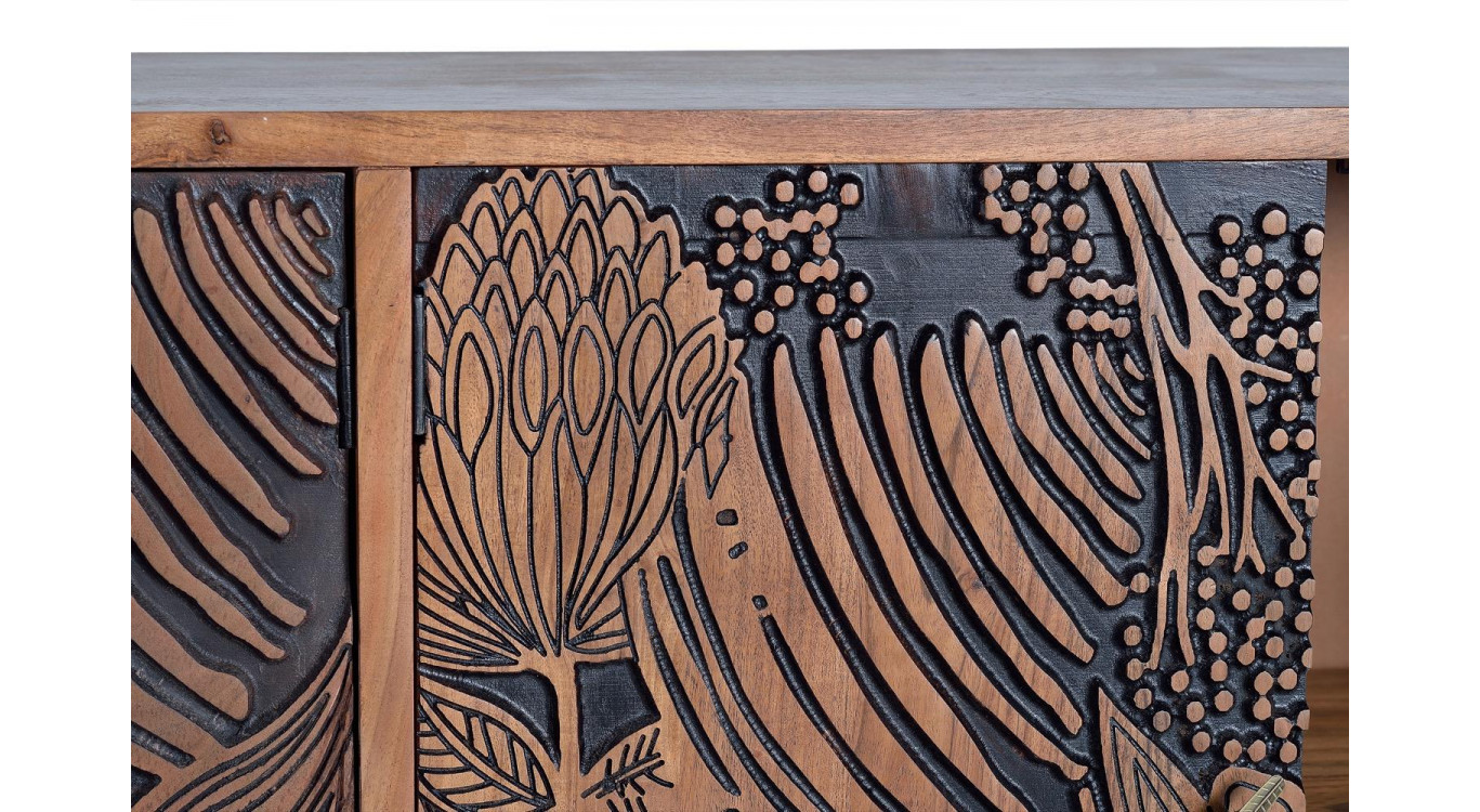 Bahut Bois, Fer Marron 190x42x94cm