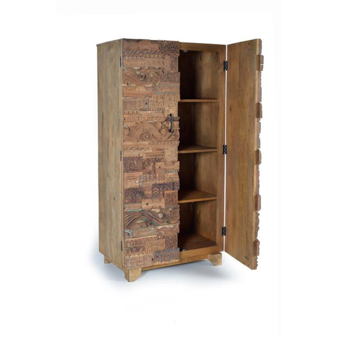 Schrank Holz Braun 90x50x180cm