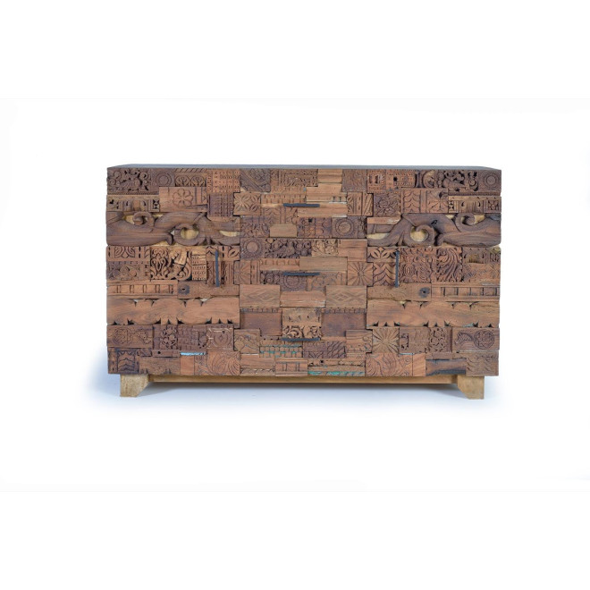 Anrichte mit 3 Schubladen Holz Braun 150x50x92cm