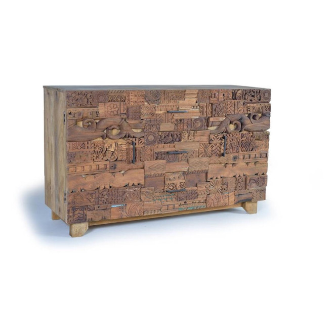 Anrichte mit 3 Schubladen Holz Braun 150x50x92cm