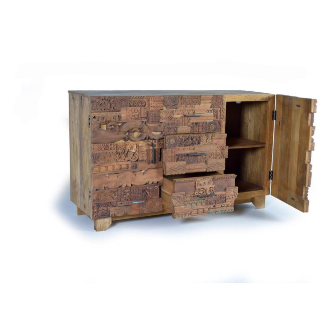 Anrichte mit 3 Schubladen Holz Braun 150x50x92cm