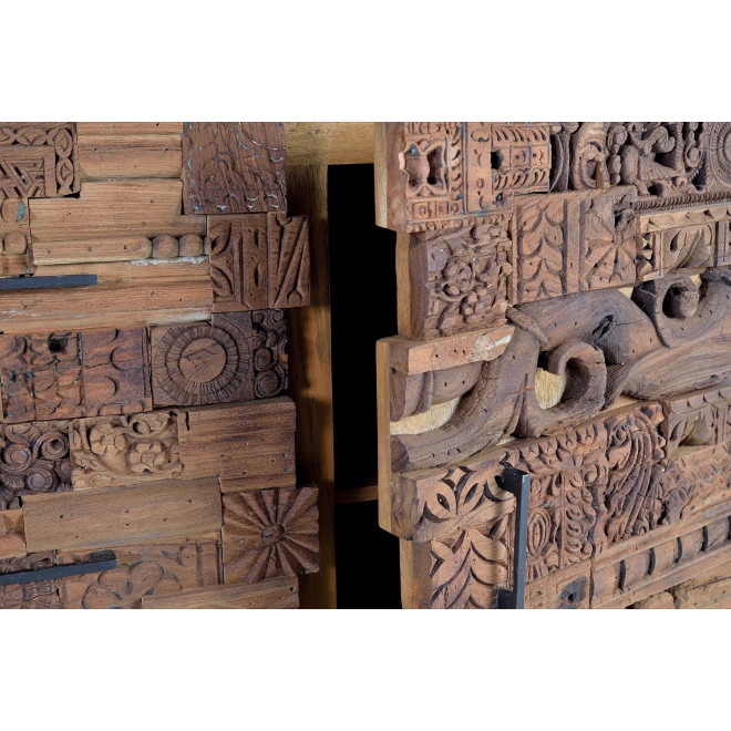 Anrichte mit 3 Schubladen Holz Braun 150x50x92cm