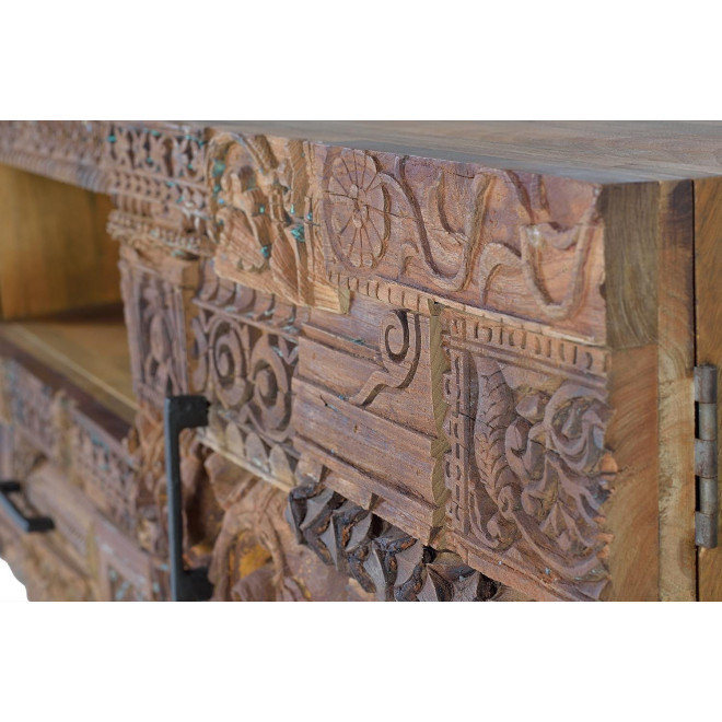 Meuble TV 1 Tiroir Bois Marron 180x50x60cm