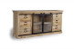 Truhe 6 Schubladen Holz, Eisen Braun 180x45x86cm