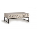 Wood and tin coffee table 110x60x40cm