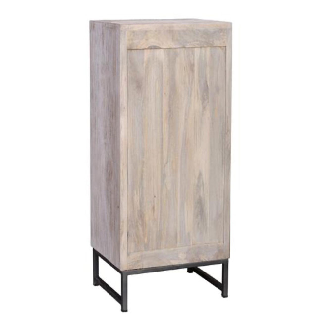 Kommode mit 5 Schubladen Holz, Eisen Weiß 45x35x106cm