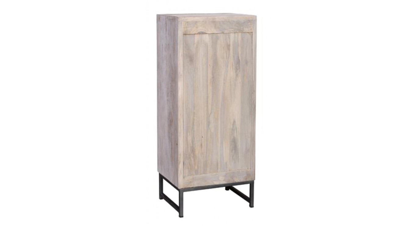 Kommode mit 5 Schubladen Holz, Eisen Weiß 45x35x106cm