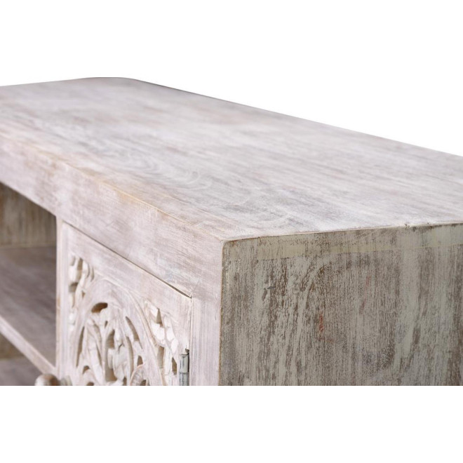 TV-Möbel Holz, Eisen Weiß 130x40x55cm