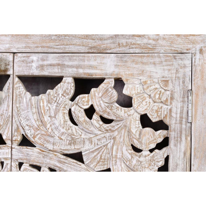 Armoire Bois, Fer Blanc 85x38x176cm