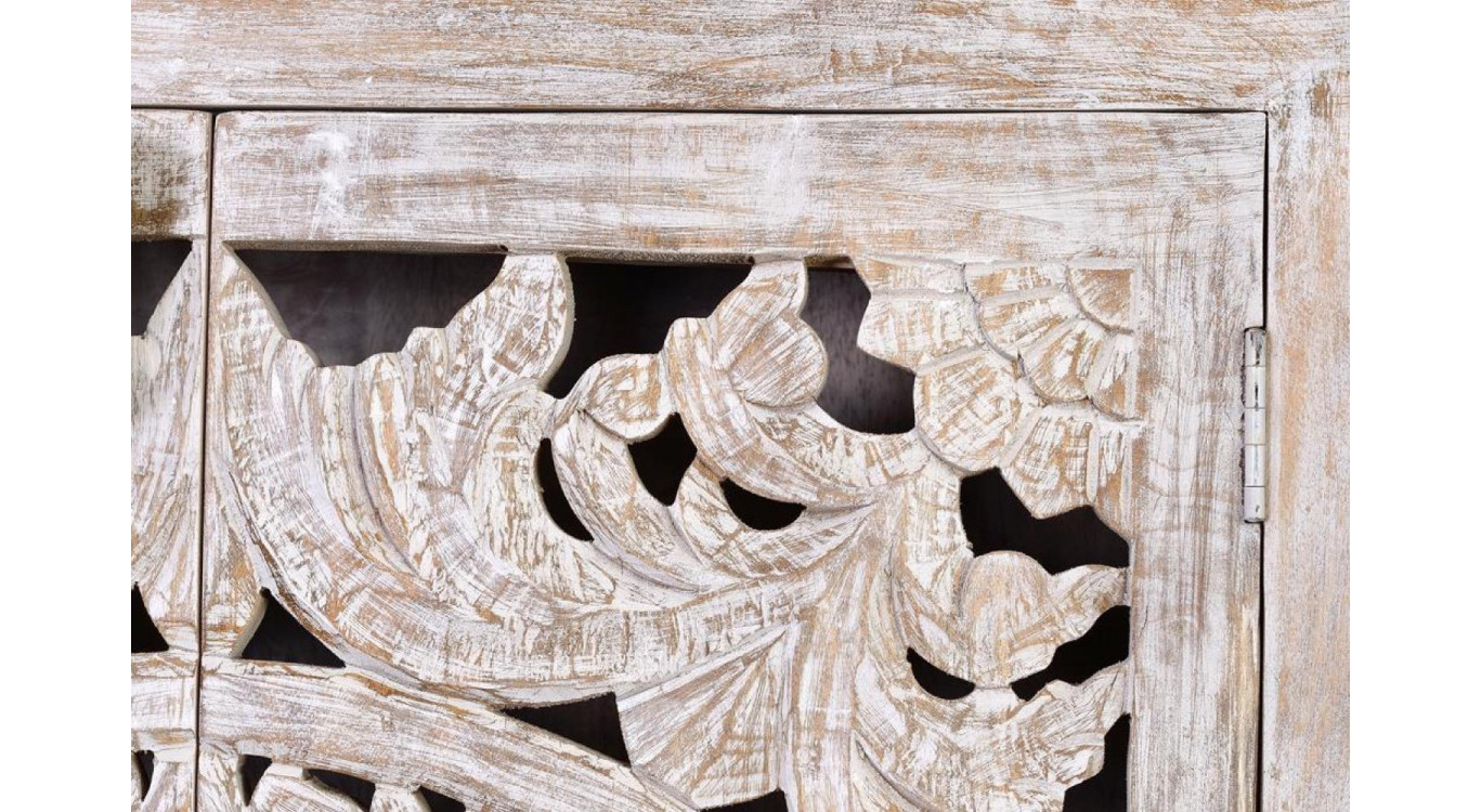 Schrank Holz, Eisen Weiß 85x38x176cm