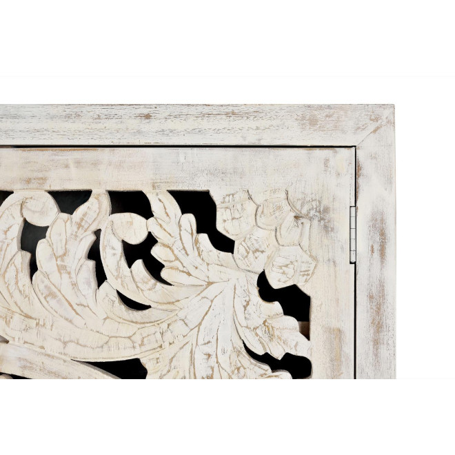 Schrank Holz, Eisen Weiß 110x40x160cm