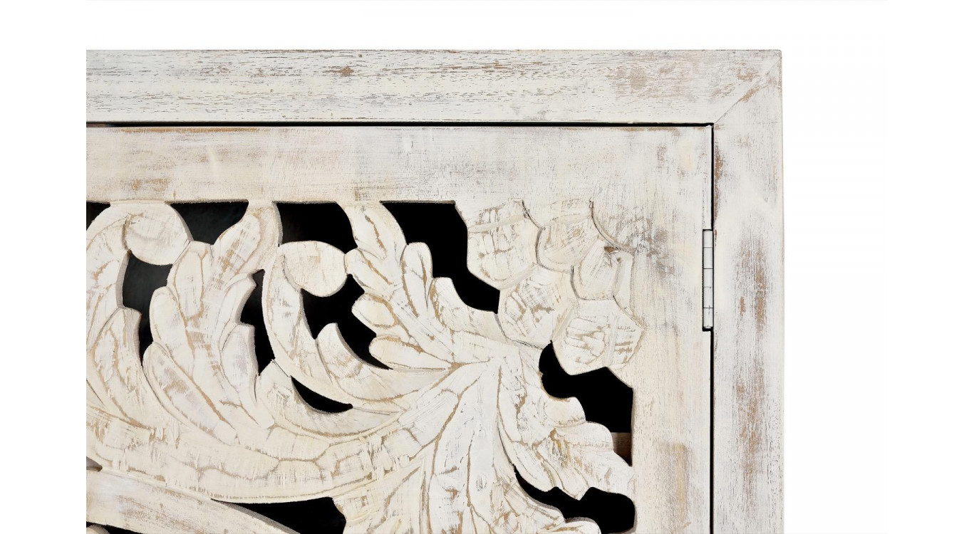 Armoire Bois, Fer Blanc 110x40x160cm