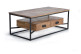 Table Basse 2 Tiroirs Bois, Fer Marron 120x60x45cm