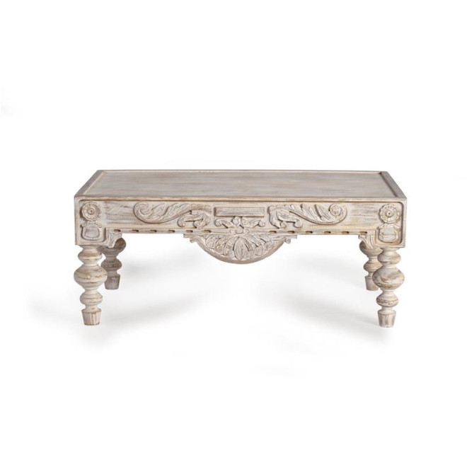 Table Basse Bois Blanc 110x60x46cm