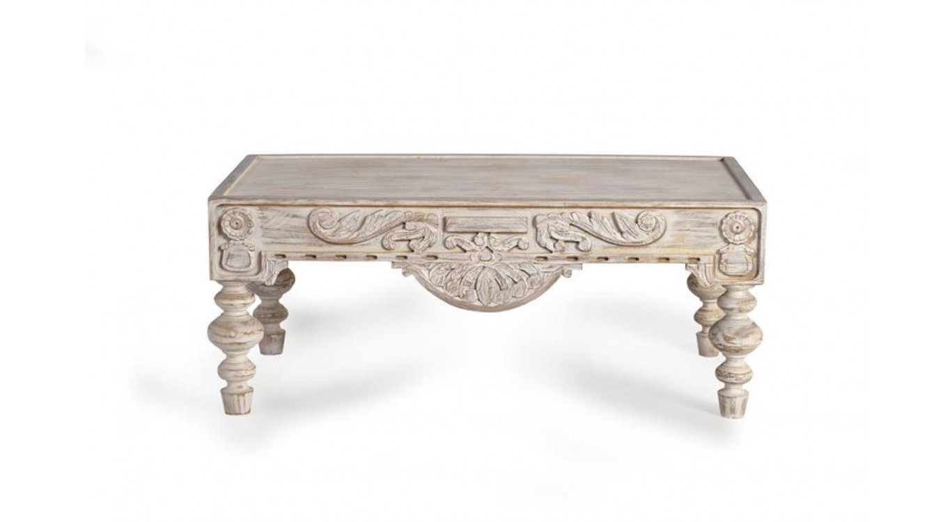 Table Basse Bois Blanc 110x60x46cm