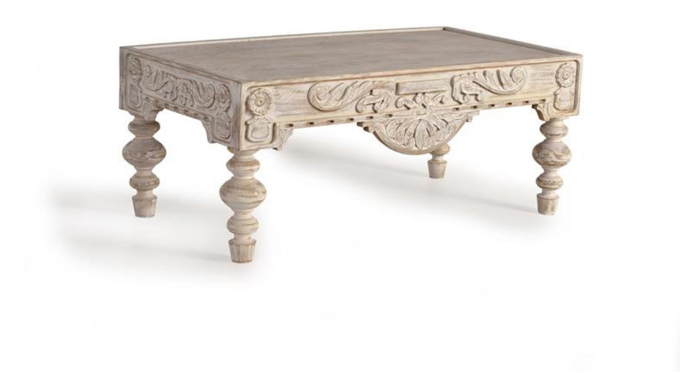 Table Basse Bois Blanc 110x60x46cm