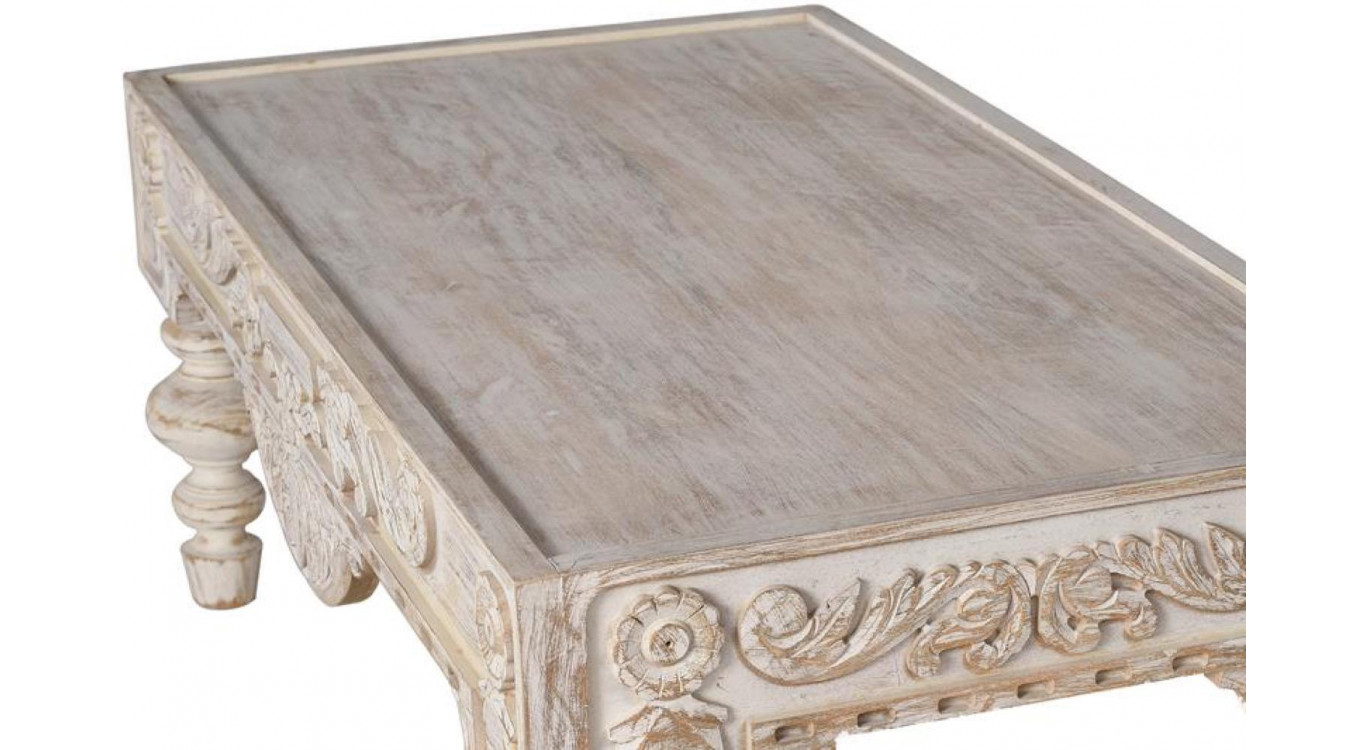Table Basse Bois Blanc 110x60x46cm