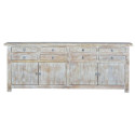 Credenza a 8 cassetti in legno bianco 200x44x100cm
