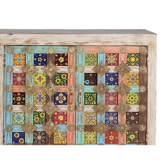 Truhe Holz, Eisen Weiß 180x40x90cm