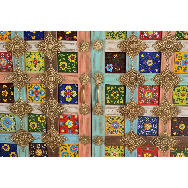 Truhe Holz, Eisen Weiß 180x40x90cm