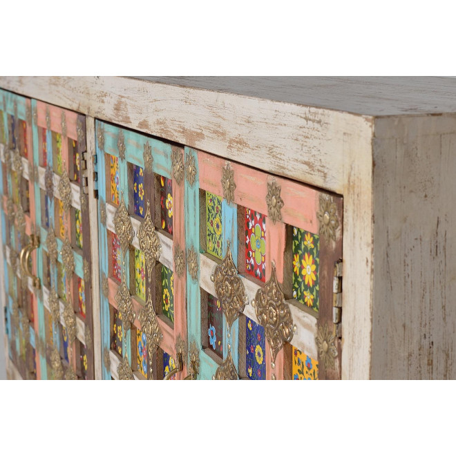 Truhe Holz, Eisen Weiß 180x40x90cm