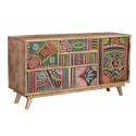 TV-Möbel mit 5 Schubladen Holz Braun 100x32x55cm