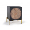 Comodino Legno, Ferro Nero 43x40x60cm