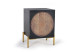 Comodino Legno, Ferro Nero 43x40x60cm