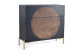 Commode 3 Tiroirs Bois, Fer Noir 95x40x90cm