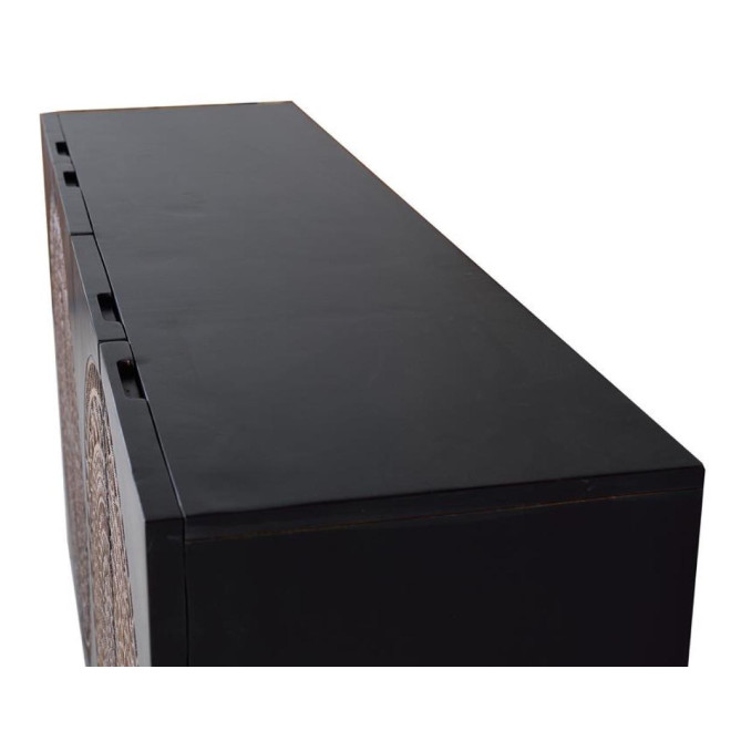 Buffet Bois, Fer Noir 145x40x90cm
