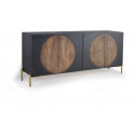 Aparador de madera y hierro, negro 173x45x77cm