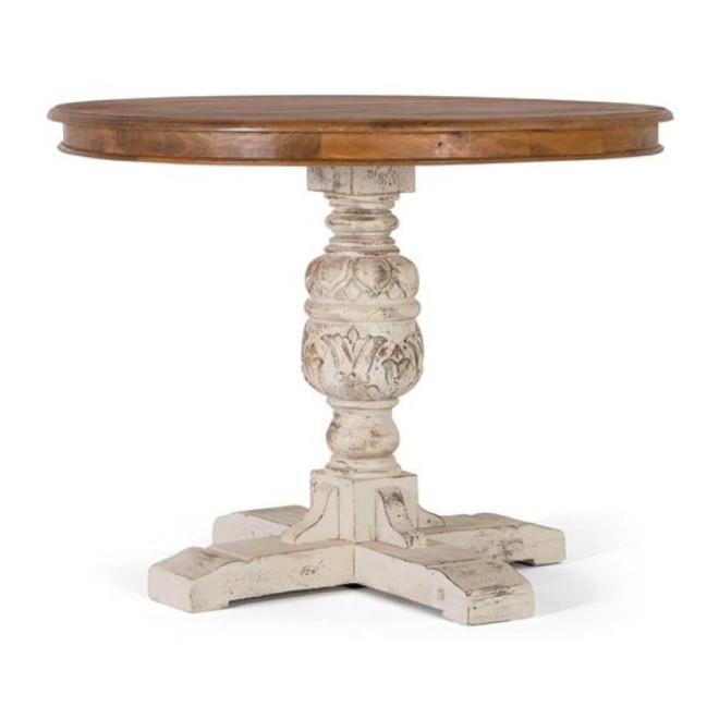 Table à Manger Bois Blanc 100x100x78cm