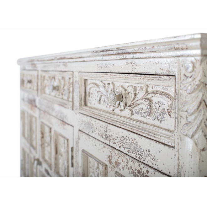 Bahut 3 Tiroirs Bois Blanc 175x44x95cm
