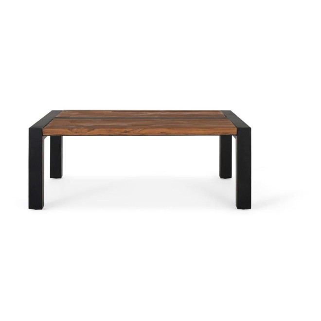 Table Basse Bois, Métal Marron 120x90x46cm