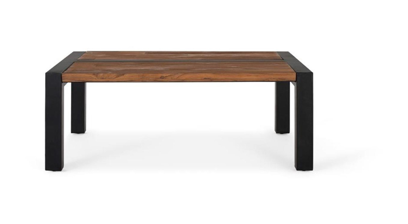Table Basse Bois, Métal Marron 120x90x46cm