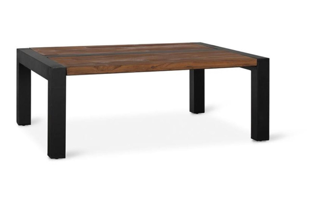 Table Basse Bois, Métal Marron 120x90x46cm