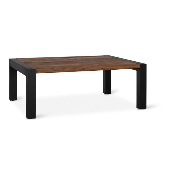 Table Basse Bois, Métal Marron 120x90x46cm
