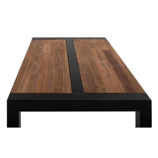 Table Basse Bois, Métal Marron 120x90x46cm